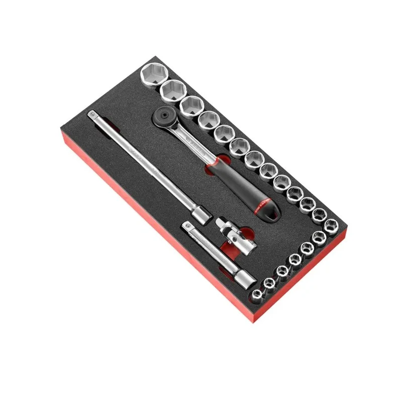 Facom 23-Piece 1/2 inch 6 Point Chrome Vanadium Steel Socket Set MODM.S161-36
