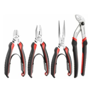Facom 4-Piece Plier Set including Combination Pliers, Cutters, Long Nose Pliers, and Water Pump Pliers CPE.A4