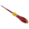 Wiha Insulated Screwdriver with 100 mm Blade, VDE/1000V Approved, 204 mm Overall Length Model 35446