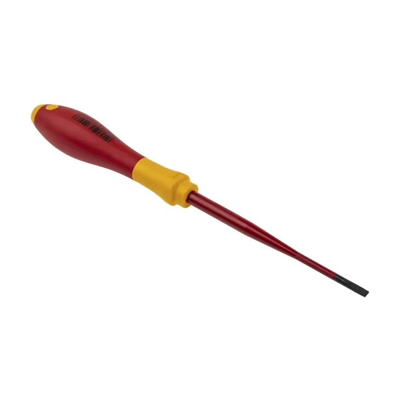 Wiha Insulated Screwdriver with 100 mm Blade, VDE/1000V Approved, 204 mm Overall Length Model 35446