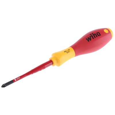 Wiha Insulated Screwdriver PZ1 Tip 80 mm Blade Bi-Material Handle VDE/1000V Approved 191mm Overall 35395