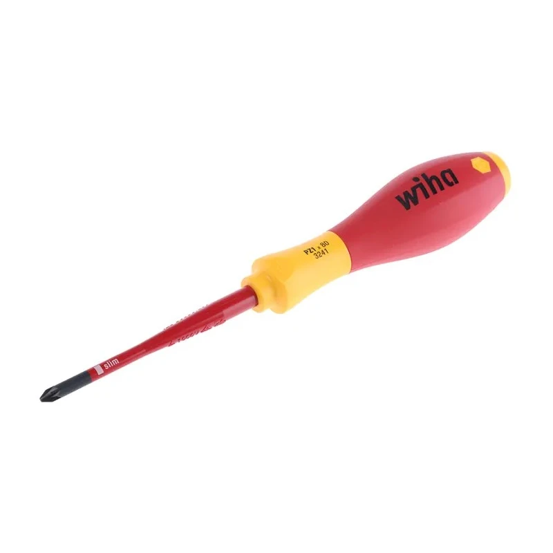 Wiha Insulated Screwdriver PZ1 Tip 80 mm Blade Bi-Material Handle VDE/1000V Approved 191mm Overall 35395