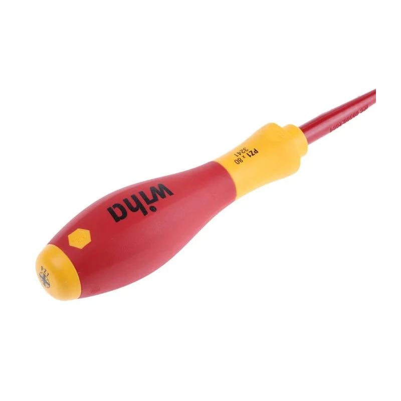 Wiha Insulated Screwdriver PZ1 Tip 80 mm Blade Bi-Material Handle VDE/1000V Approved 191mm Overall 35395