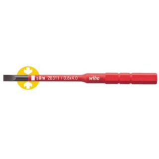 Wiha Screwdriver Bit 6 mm Drive Size, 3 mm Blade Width, 0.5 mm Thickness, 75 mm Overall Length 34579