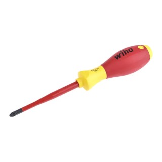 Wiha Insulated Screwdriver PZ2 Tip 100 mm Blade VDE/1000V Approved, 218 mm Overall 35396