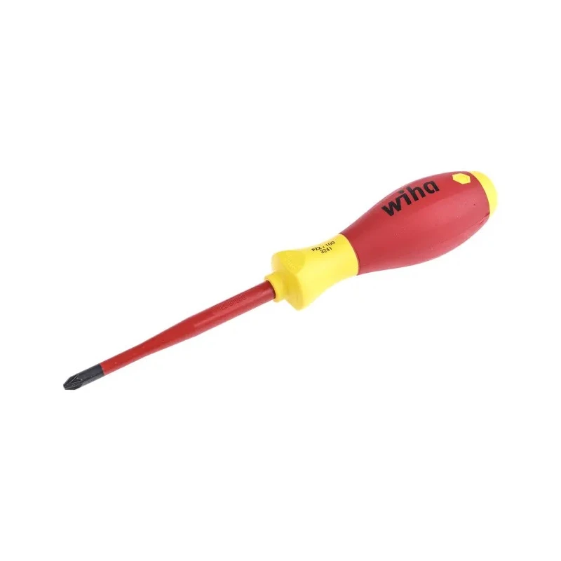 Wiha Insulated Screwdriver PZ2 Tip 100 mm Blade VDE/1000V Approved, 218 mm Overall 35396