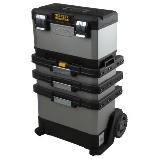 Stanley 2 Drawer Wheeled Roller Cabinet Tool Trolley Plastic 389mm x 389mm x 893mm 1-95-622