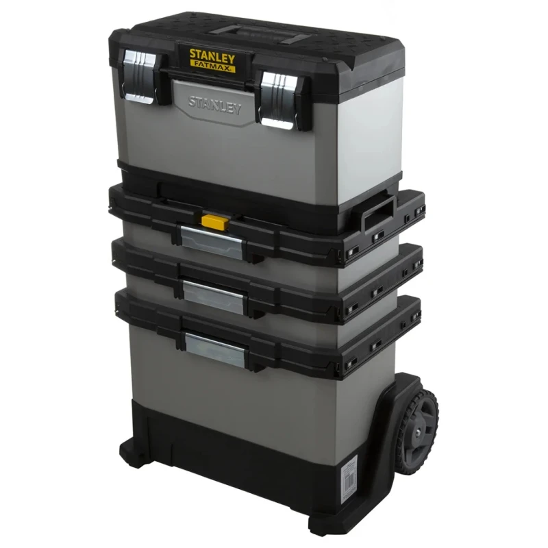 Stanley 2 Drawer Wheeled Roller Cabinet Tool Trolley Plastic 389mm x 389mm x 893mm 1-95-622