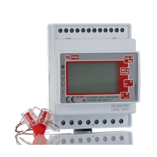 RS PRO 3 Phase Multifunction LCD Backlight Energy Meter with Pulse Output and RS485 Modbus 236-9295
