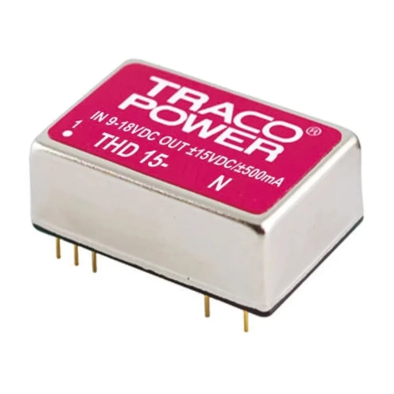 TRACOPOWER High Efficiency 15W Regulated Isolated DC/DC Converter Through Hole, 5.1V 3A Output, 9V-18V Input THD 15-1211N
