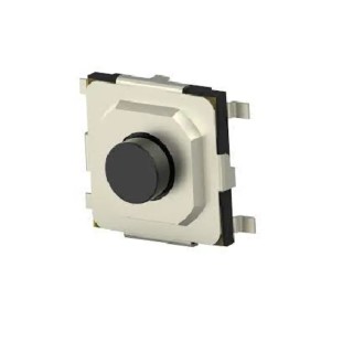 TE Connectivity Black Round Tactile Switch SPST 50mA Surface Mount 5.2mm MSLPT5252CG2WTR
