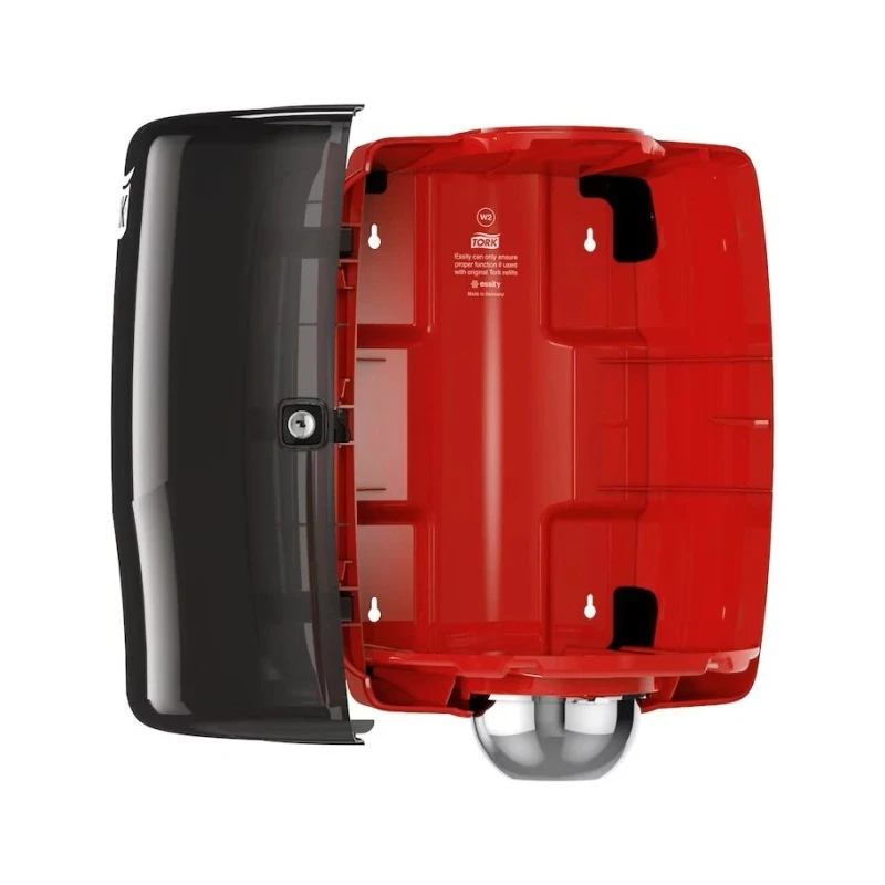 Tork Maxi Wipe Dispenser Wall Mount Plastic Red 328mm Width 653008