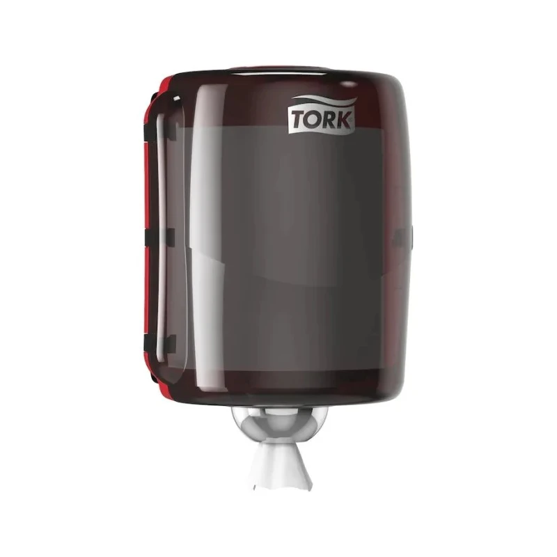 Tork Maxi Wipe Dispenser Wall Mount Plastic Red 328mm Width 653008
