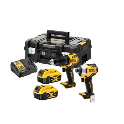 DeWALT 18V Cordless Brushless Impact Driver and Hammer Drill Power Tool Kit DCK2062M2T-QW