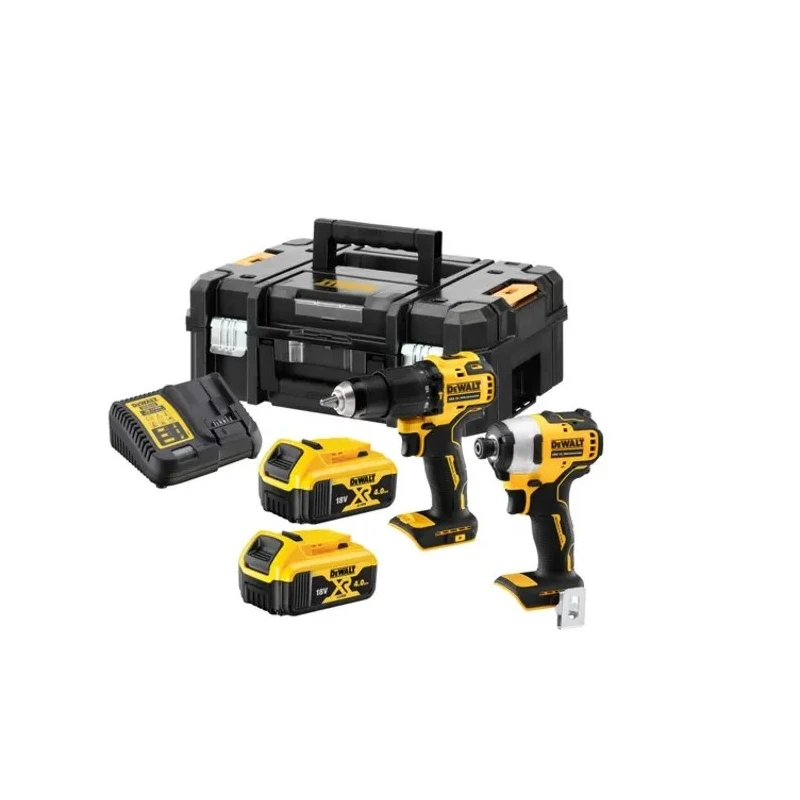 DeWALT 18V Cordless Brushless Impact Driver and Hammer Drill Power Tool Kit DCK2062M2T-QW