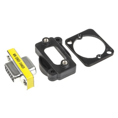 Switchcraft D-Sub Adapter 15-Way Female to Female Panel Mount Straight Coupling Style Thumb Screw Brass Contacts EHHD15FFB