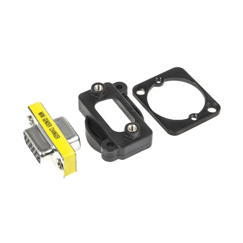 Switchcraft D-Sub Adapter 15-Way Female to Female Panel Mount Straight Coupling Style Thumb Screw Brass Contacts EHHD15FFB
