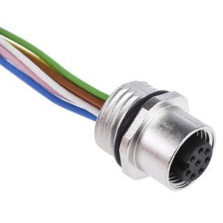 binder Female 8 way M12 to Unterminated Free End Sensor Actuator Cable 200 mm 60V IP68 09-3482-00-08
