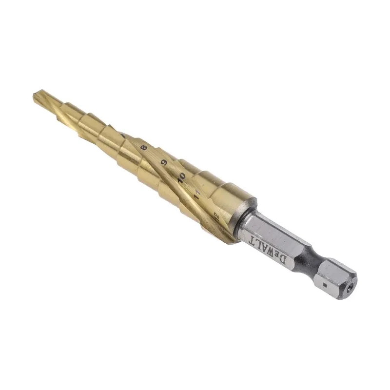 DeWALT High Speed Steel Step Drill Bit 4 to 12 mm Diameter, 386.08 mm Length, Hex Shank DT5026-QZ