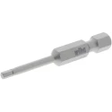 Wiha Hex Screwdriver Bit, 6.35 mm Drive Size, 2.5 mm Tip Size, Chrome Vanadium Steel, 50 mm Overall Length, Hex Drive 05303