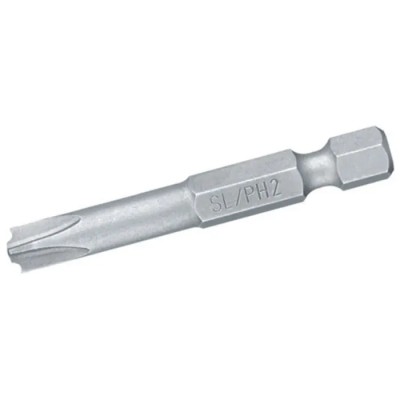 Wiha Plus Minus Screwdriver Bit E 6.3 (1/4 in) Tip PH1 Size Chrome Vanadium Steel 1-Piece 10175