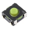 Omron IP67 Green Tactile Switch SPST 50mA 24 V dc Through Hole