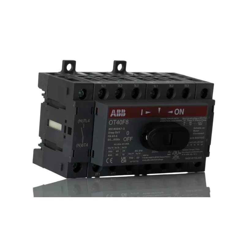 ABB 8-Pole Base Isolator Switch IP20 40A 75 kW OT40F8 1SCA104938R1001