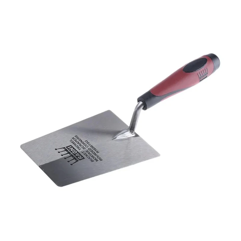Ragni Pointing Bucket Trowel with Carbon Steel 165 mm Blade, Comfort Grip Wooden Handle R165BTSG