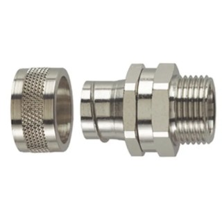 HellermannTyton Nickel Brass Conduit Fitting 20 mm Nominal Size M20 Thread IP54 Rating 166-31104 PCS20-SM-M20-NPB/PS-SR