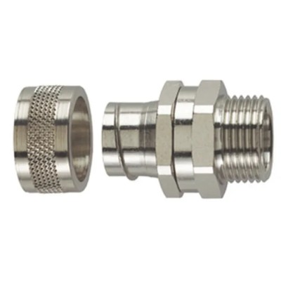 HellermannTyton Nickel Brass Conduit Fitting 20 mm Nominal Size M20 Thread IP54 Rating 166-31104 PCS20-SM-M20-NPB/PS-SR