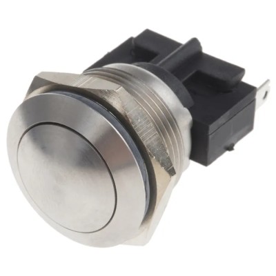 Bulgin Push Button Switch Momentary Panel Mount 19.2 mm Cutout SPST IP66 MP0031/3