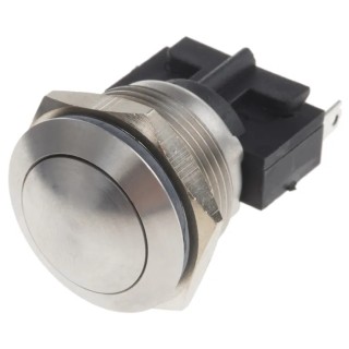 Bulgin Stainless Steel Vandal Resistant Momentary Push Button Switch Panel Mount 19.2 mm Cutout SPST IP66 MP0031/3
