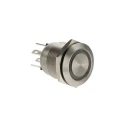 Bulgin MPI002 Series Illuminated Push Button Switch Momentary Panel Mount 19.2 mm Cutout SPST Green and Blue LED IP66 24V 