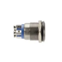 Bulgin Illuminated Push Button Switch Momentary SPST Panel Mount 19.2 mm Cutout Blue LED IP66 24 V dc MPI002