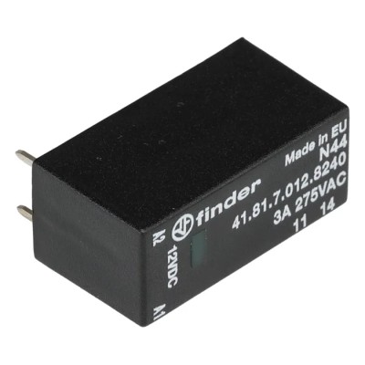 Finder 41 Series Solid State Relay 3A Load PCB Mount 240V AC Load 8-17V DC Control 41.81.7.012.8240