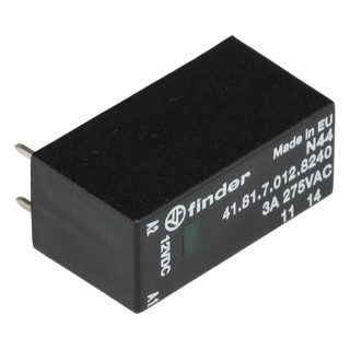 Finder 41 Series Solid State Relay PCB Mount 3A Load 240V AC Load 17V DC Control 41.81.7.012.8240