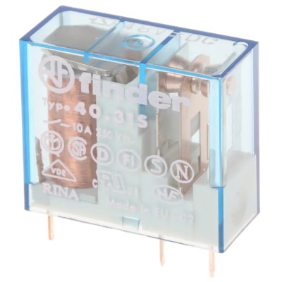 Finder PCB Power Relay 48V DC Coil Voltage 10A Switching Current SPDT Model 40.31.7.048.0000