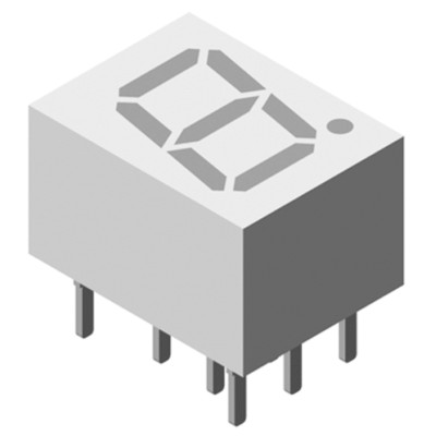 Vishay 1 7 Segment LED Display Cathode Red 10mm Character Height Through Hole Mount TDSR0760