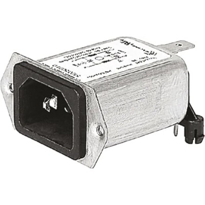 Schurter 250V AC 4A Panel Mount IEC Connector Male Quick Connect 5120.0003.0