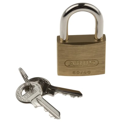 ABUS Brass Weatherproof Keyed Alike Padlock 6 mm Shackle Diameter, 22 mm Shackle Length, 4 mm Body Width XR006040K1