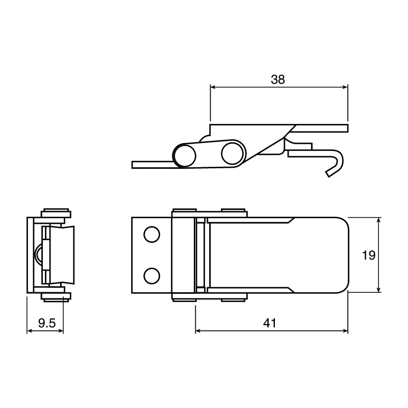 ROCA Stainless Steel Toggle Latch 9.5 mm x 19 mm x 9.5 mm 42 10 90