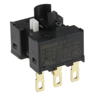 Omron Push Button Contact Block for Use with Push Button 230V AC, 16mm Cut-Out Diameter A16-1