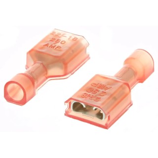 TE Connectivity Ultra-Fast .250 Red Insulated Female Spade Connector Crimp 6.35 x 0.81 mm Tab Size 2-520184-4