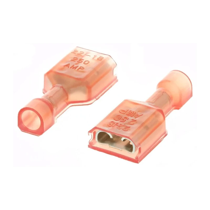 TE Connectivity Ultra-Fast .250 Red Insulated Female Spade Connector Crimp 6.35 x 0.81 mm Tab Size 2-520184-4