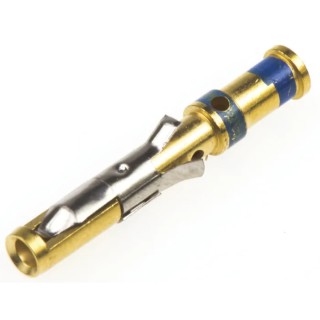 TE Connectivity Type II Series Female Crimp Terminal, 13A, 18 AWG Min Crimp, 16 AWG Max, Brass Gold Plated Contacts 200333-1