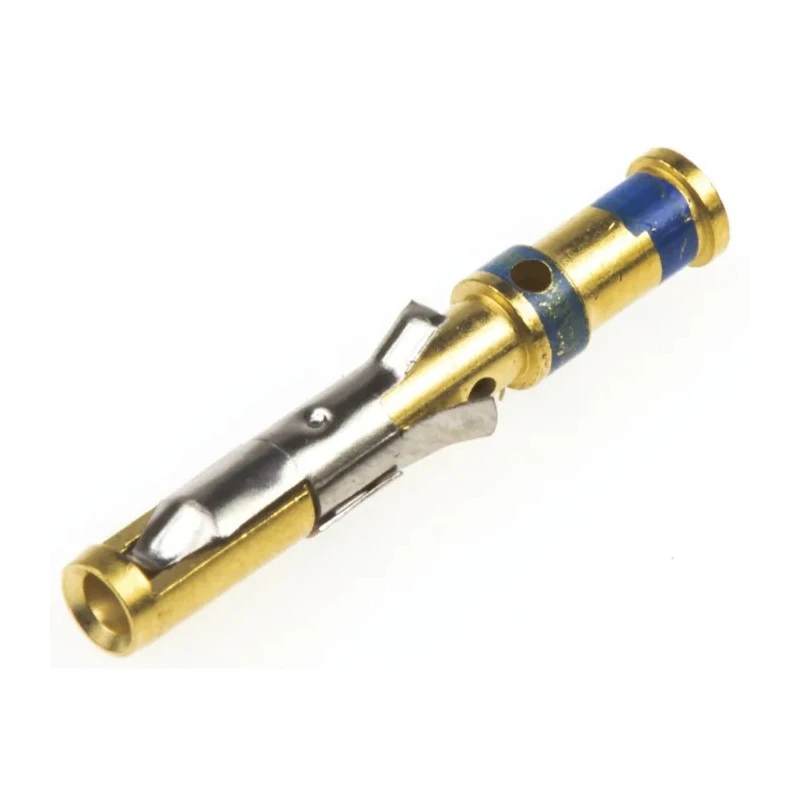 TE Connectivity Type II Series Female Crimp Terminal, 13A, 18 AWG Min Crimp, 16 AWG Max, Brass Gold Plated Contacts 200333-1