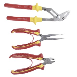 Facom 3-Piece 1000 V Insulated Plier Set Includes Cutters, Long Nose Pliers, Water Pump Pliers VE.A3