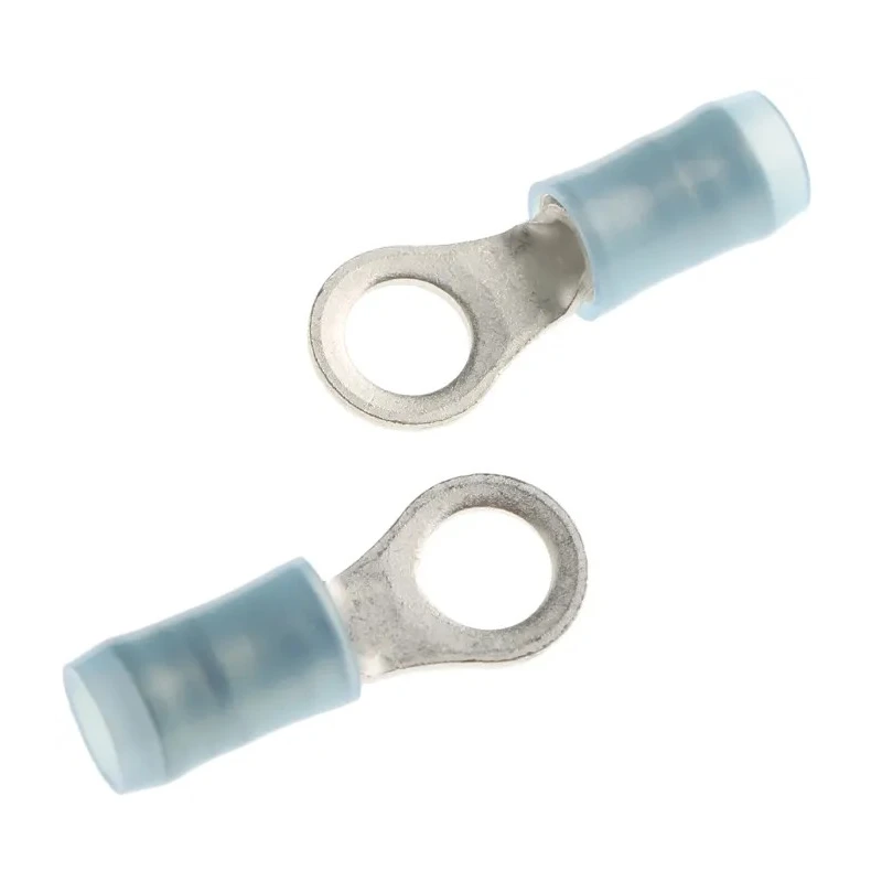 TE Connectivity PIDG Insulated Ring Terminal M5 Stud Size, 16 AWG to 14 AWG Wire Size, Blue 51864-2