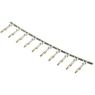 TE Connectivity Mini-Universal MATE-N-LOK Series Female Crimp Terminal, 22 AWG Min Crimp, 18 AWG Max, Gold Plated 1-770904-0