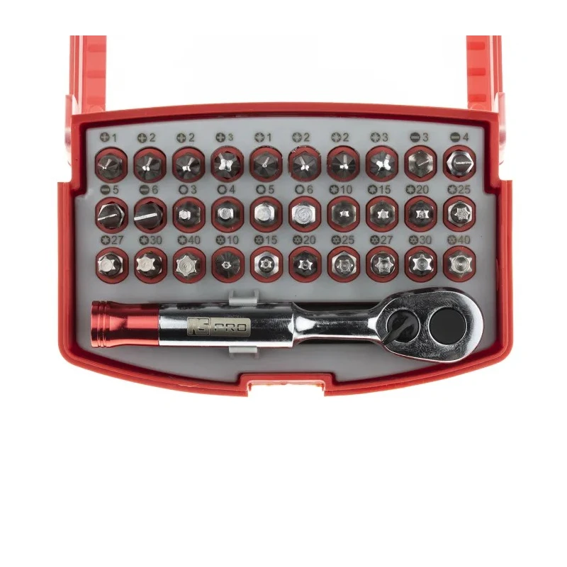RS PRO Hex Phillips Pozidriv Slotted Tamperproof Torx Screwdriver Bit Set 32 Pieces 60mm Overall Length 25mm Drive 710-0621